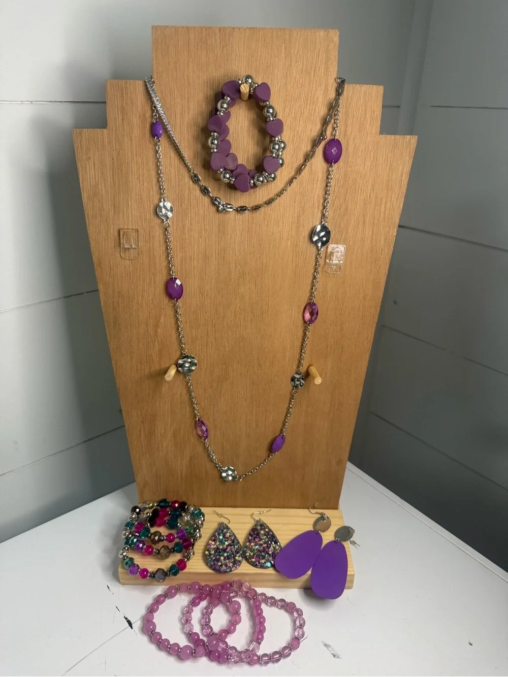paparazzi Purple Bead & Silver-Tone Multi Necklace Set
